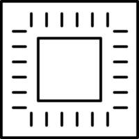 CPU or Processor chip icon in line art. vector