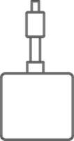 Line art USB cable connected to power bank icon in flat style. vector