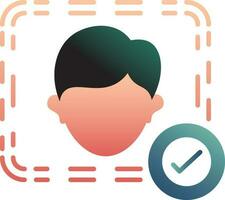 Flat style Check face scan icon or symbol. vector