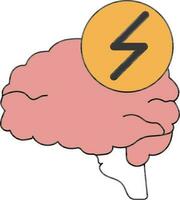 Brainstorm or Power icon in peach pink and yellow color. vector