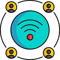 Flat style Users wifi connection or networking icon. vector