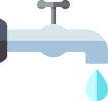 Faucet drip water drop icon in flat style. vector