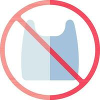 No plastic bag icon in red and blue color. vector