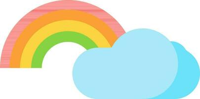 Colorful rainbow cloud icon in flat style. vector