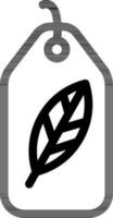 Eco tag icon in thin line art. vector