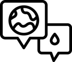 Line art World rain message icon in flat style. vector