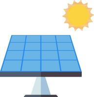 Solar panel icon in blue and yellow color. vector