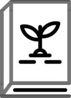 Ecology book icon in thin line art. vector