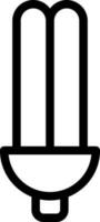 CFL light bulb icon in thin line art. vector