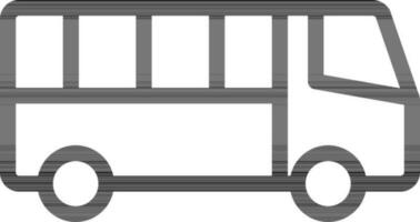 Line art Bus icon in flat style. vector