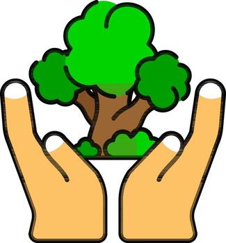 Flat style Save tree icon or symbol. vector