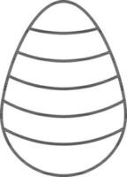 Black Line Art Egg Icon in Flat Style. vector