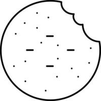 Cookie icon or symbol in thin line art. vector