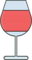 Flat style Wineglass icon in red and black color. vector