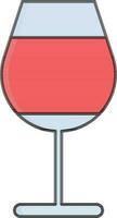 Flat style Wineglass icon in red and black color. vector