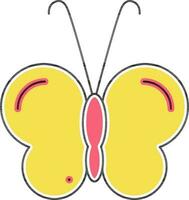 Beautiful butterfly icon in red and yellow color. vector