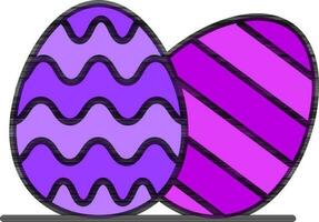 Printed Eggs icon in purple and pink color. vector