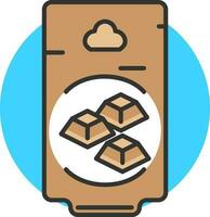 Cacao or Cocoa Package icon in Brown Color. vector