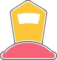 Blank tombstone icon in yellow and red color. vector