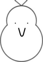 Cute Chick Bird icon in thin line art. vector