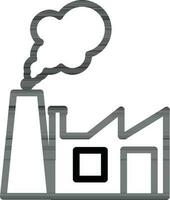 Flat style Power plant icon in line art. vector