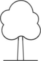 Line art Tree icon in flat style. vector
