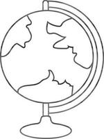 Earth globe icon with stand in illustration. vector