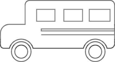 Bus icon with window in stroke style. vector