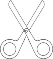 Scissor opened tool icon in stroke style. vector