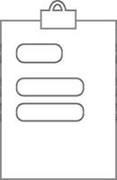 Note symbol of clipboard icon in stroke style. vector