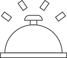 Illustration of bell icon for service in stroke style. vector