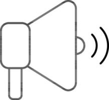 Megaphone or Loudspeaker icon in thin line art. vector