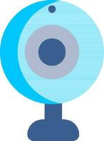 Blue Web Camera icon on white background. vector