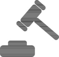 Black judge or auction hammer on white background. vector
