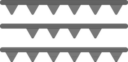 Black bunting flags on white background. vector