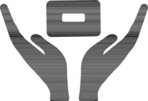 Two black supporting hands in flat style. vector