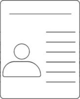 Identification card in black line art. vector