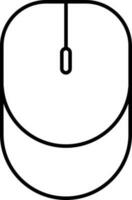 Digital mouse icon in black line art. vector