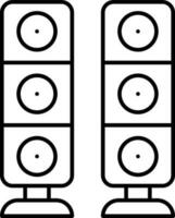 Home theater speaker icon in black line art. vector