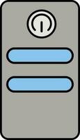 Blue and Gray CPU Icon in Flat Style. vector