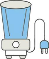 Mixer Grinder With Plug Icon in Blue and Gray Color. vector