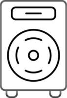 Flat style Speaker icon in line art. vector