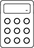 Illustration of Calculator icon in thin line art. vector