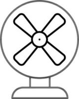 Flat style Table fan icon in line art. vector