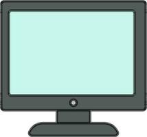 Desktop icon in gray and blue color. vector