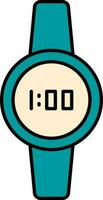 Wristwatch icon in turquoise color. vector