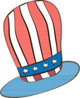 Flat design of an uncle sam's hat. vector