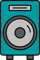 Speaker icon in turquoise and gray color. vector