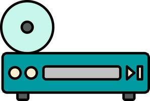 CD or DVD player icon in turquoise color. vector