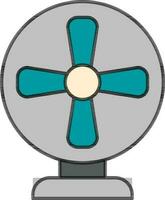 Table fan icon in gray and turquoise color. vector